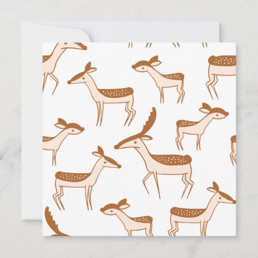 Deer Pattern Design Animal Cute Briefkaart (Voorkant)