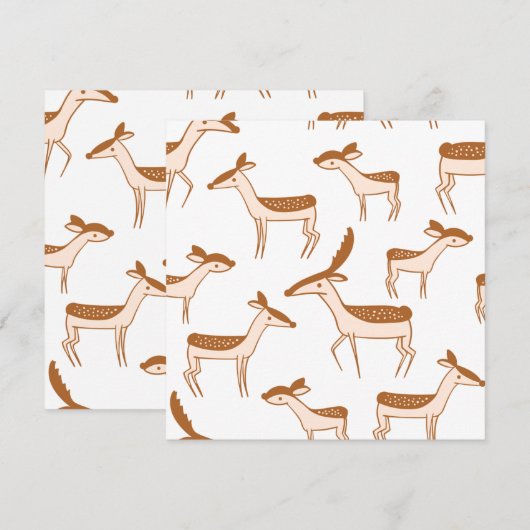 Deer Pattern Design Animal Cute Briefkaart (Voorkant / Achterkant)
