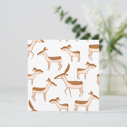 Deer Pattern Design Animal Cute Briefkaart (Staand voorkant)