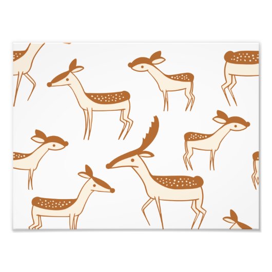 Deer Pattern Design Animal Cute Briefkaart Foto Afdruk (Voorkant)