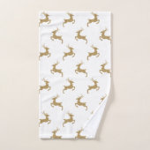 Deer Pattern in Faux Yellow Glitter Texture Bad Handdoek (Handdoek)
