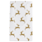 Deer Pattern in Faux Yellow Glitter Texture Klein Cadeauzakje (Voorkant)