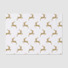Deer Pattern in Faux Yellow Glitter Texture Tissuepapier