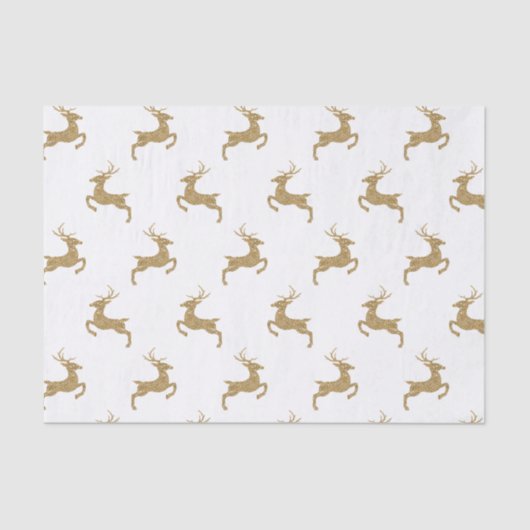 Deer Pattern in Faux Yellow Glitter Texture Tissuepapier (Voorkant)