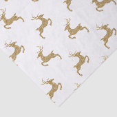 Deer Pattern in Faux Yellow Glitter Texture Tissuepapier (Detail)