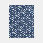 Deer Pattern in Navy Blue en White Fleece Deken (Voorkant)