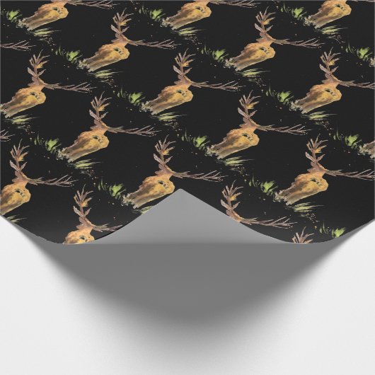 Deer Pattern Waterverf Rustige kerst Cadeaupapier (Hoek)