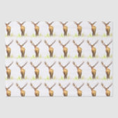 Deer Pattern Waterverf Rustige Kerstmis Brown Tissuepapier (Voorkant)