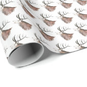 Deer Pattern-Waterverf Rustige kerstwrapping Cadeaupapier (Rol Hoek)