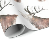 Deer Pattern-Waterverf Rustige kerstwrapping Cadeaupapier (Rol Hoek)