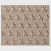 Deer Pattern-Waterverf Rustige kerstwrapping Cadeaupapier (Vlak)