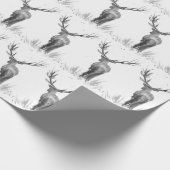Deer Pattern-Waterverf Rustige kerstwrapping Cadeaupapier (Hoek)