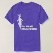 Deer peing on PA Game Commission T-shirt (Design voorkant)
