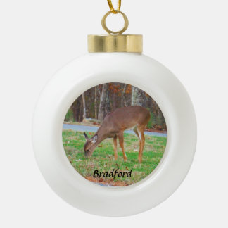Deer, personaliseren met naam keramische bal ornament