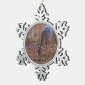 Deer, personaliseren met naam tin sneeuwvlok ornament (Rechts)