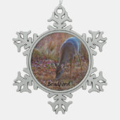 Deer, personaliseren met naam tin sneeuwvlok ornament (Voorkant)