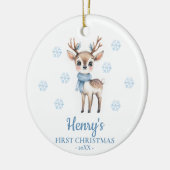 Deer Personalized Baby's First Christmas Keramisch Ornament (Links)