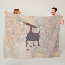 Deer Petroglyph Rinconada Canyon NM Fleece Deken