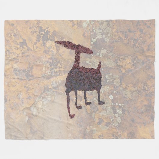 Deer Petroglyph Rinconada Canyon NM Fleece Deken (Voorkant (Horizontaal))