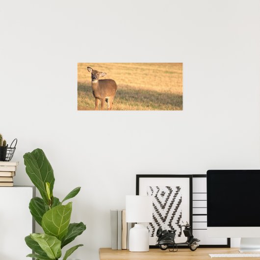 Deer Photo Poster (Thuiskantoor)