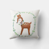 Deer Pillow Baby Deer Art Cushion Woodland Decor Kussen (Achterkant)