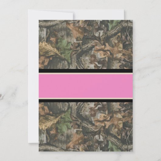 Deer Pink en Camouflage Wedding Uitnodiging (Achterkant)