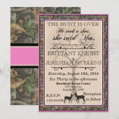Deer Pink en Camouflage Wedding Uitnodiging (Voorkant / Achterkant)