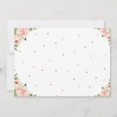 Deer Pink Floral Woodland Birthday Party Foto Kaart (Achterkant)