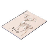 Deer Pink Flowers Notitieboek (Linkerzijde)