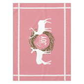 Deer Pink Peace Joy Wreath Tablecloth Tafelkleed (Voorkant)