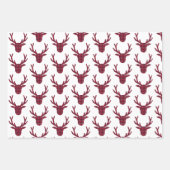 Deer Plaid Dark Red Burgundy Inpakpapier Vel (Voorkant 2)