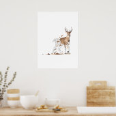 Deer Polygon Art Poster (Keuken)