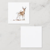 Deer Polygon Art Vierkante Visitekaartje (Voorkant / Achterkant)