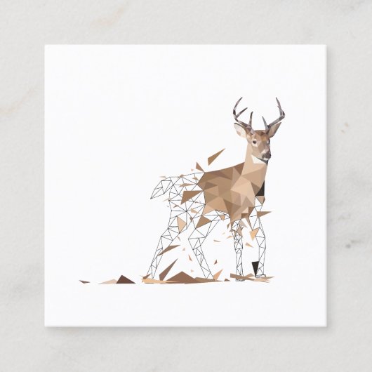Deer Polygon Art Vierkante Visitekaartje (Voorkant)