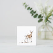 Deer Polygon Art Vierkante Visitekaartje (Staand voorkant)