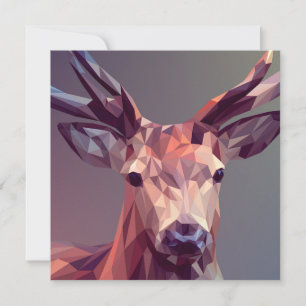 Deer Polygons Art Design Graphic Animal Stag Postc