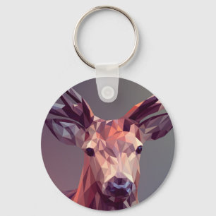 Deer Polygons Art Design Graphic Animal Stag Postc Sleutelhanger