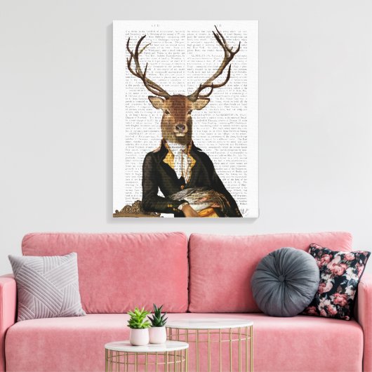 Deer Portrait Canvas Afdruk (Insitu (Woonkamer))