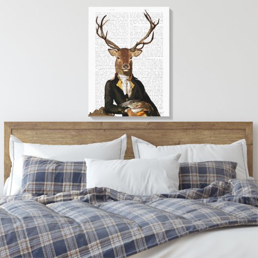 Deer Portrait Canvas Afdruk (Insitu (Slaapkamer))