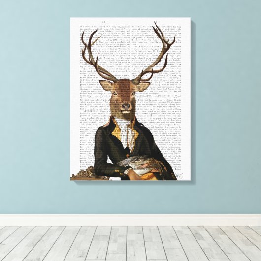 Deer Portrait Canvas Afdruk (Insitu (Houten vloer))