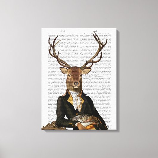 Deer Portrait Canvas Afdruk (Voorkant)