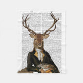 Deer Portrait Fleece Deken (Voorkant)
