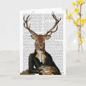 Deer Portrait Kaart (Gele Bloem)