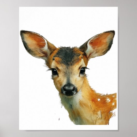 Deer Portrait Poster (Voorkant)