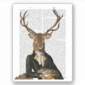 Deer Portrait Sticker (Voorkant)