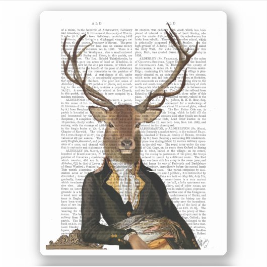 Deer Portrait Sticker (Voorkant)