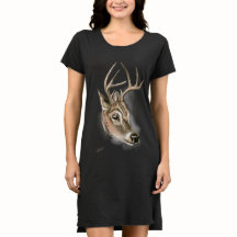 Deer Print op T-shirt Dress