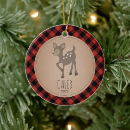 Deer Pset Baby Cub Eerste Kerstmis Keramisch Ornament