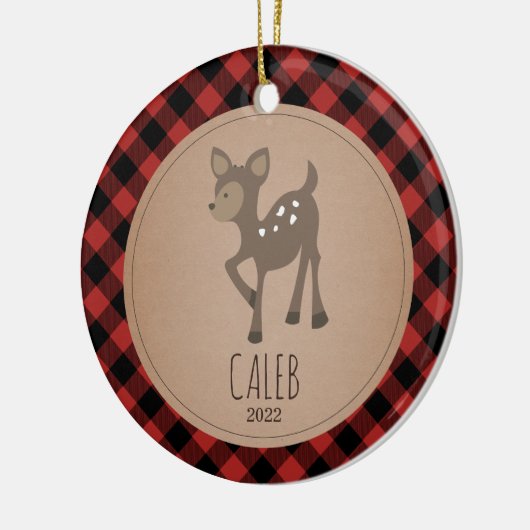 Deer Pset Baby Cub Eerste Kerstmis Keramisch Ornament (Links)