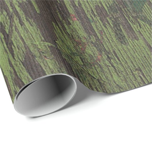Deer Pset Rustic Green Holiday Wrapping Paper Cadeaupapier (Rol Hoek)